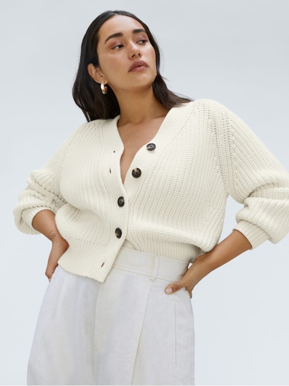 Everlane the texture cotton cardigan